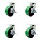 Service Caster 8'' Heavy Duty Green Poly on Cast Iron Caster Set 4 Brakes 2 Swivel Locks, 4PK CRAN-KP92S830-PUR-GB-SLB-BSL-2-SLB-2 - alternate 1